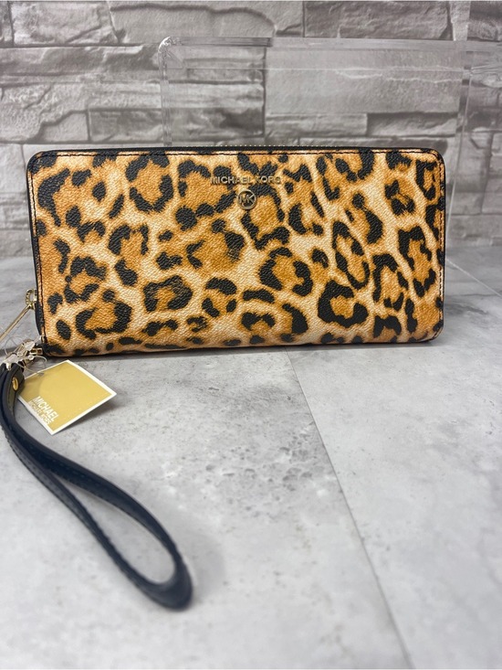 Michael Kors Handbags - Michael Kors Continental Zip WalletWristlet Cheetah/Leopard Print Marigold Black